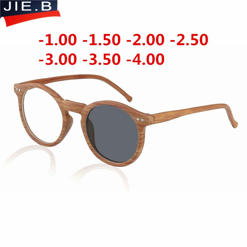 Retro Round Wood Color Sun Photochromic Finished Myopia Eyeglasses Frame Men Women with color lens Sun glasses Myopia Eyewear
Retro Round Wood Color Sun Photochromic Finished Myopia Eyeglasses Frame Men Women with color lens Sun glasses Myopia Eyewear