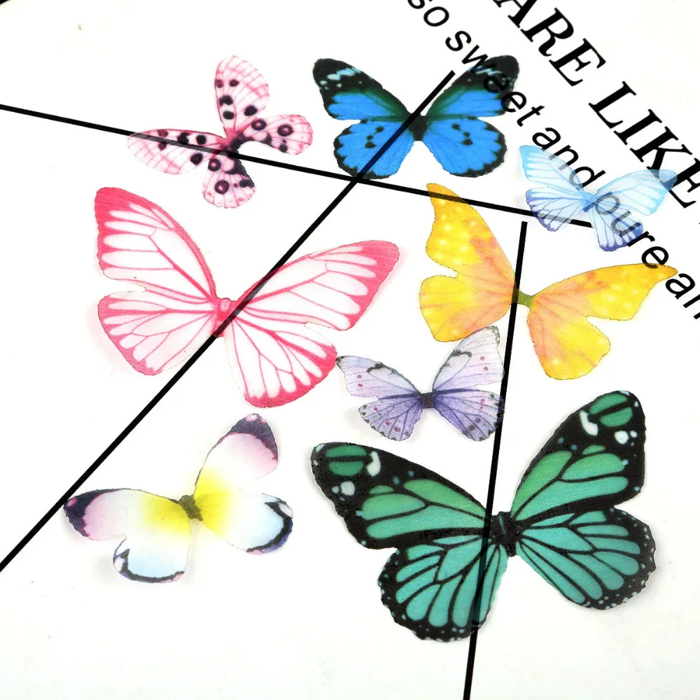 3/4/5/6cm Random Mix Color Real Touch Simulation Butterfly Shape DIY Jewelry Pendent For Women Necklace Hand Chain | Украшения и