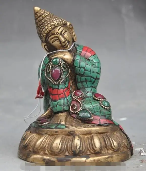 S01750 tibet bronze Inlay Turquoise Coral sleep rest sakyamuni Shakyamuni buddha statue (B0328)
S01750 tibet bronze Inlay Turquoise Coral sleep rest sakyamuni Shakyamuni buddha statue (B0328)