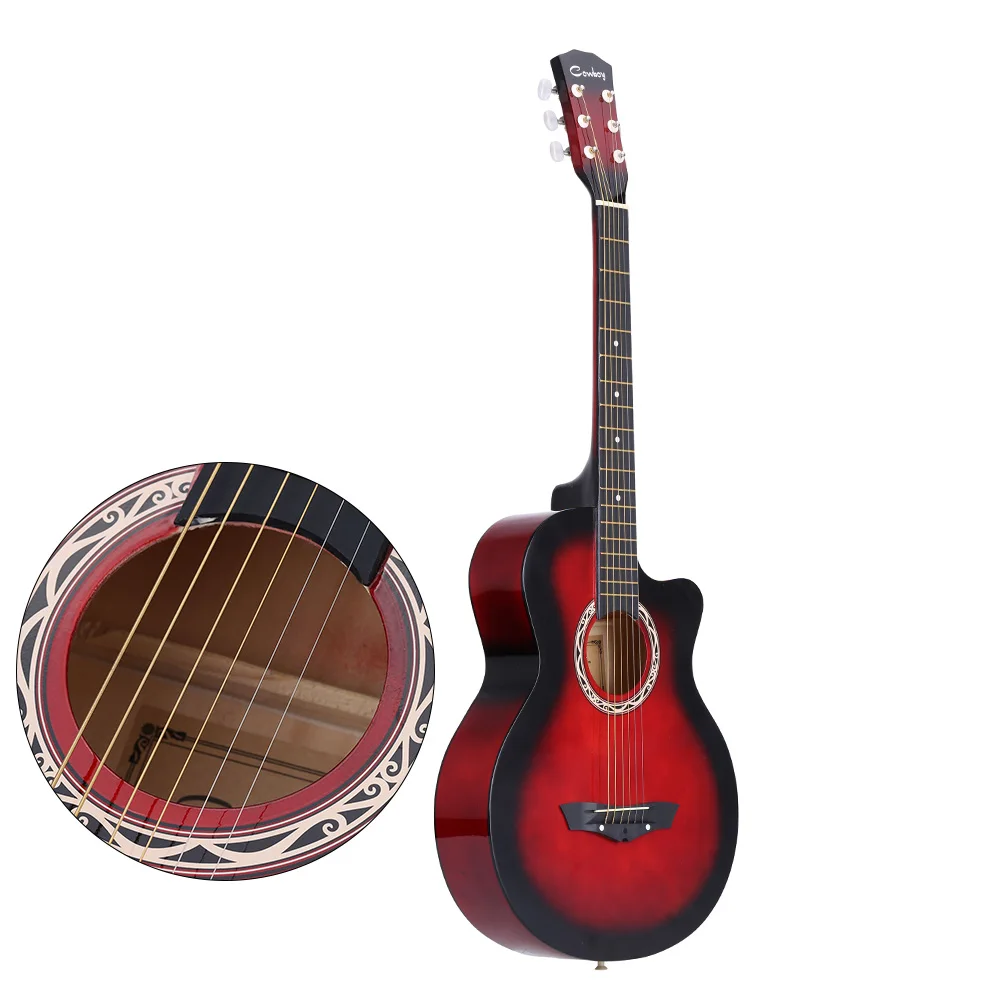 Акустическая гитара 38 дюймов 6 струн народная для начинающих студентов подарок 4