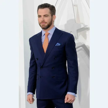 2017 Navy Blue Groomsmen Peak Lapel Groom Tuxedos Double-Breasted Slim Fit Business Evening Clothes(Jacket+Pants) B848
2017 Navy Blue Groomsmen Peak Lapel Groom Tuxedos Double-Breasted Slim Fit Business Evening Clothes(Jacket+Pants) B848