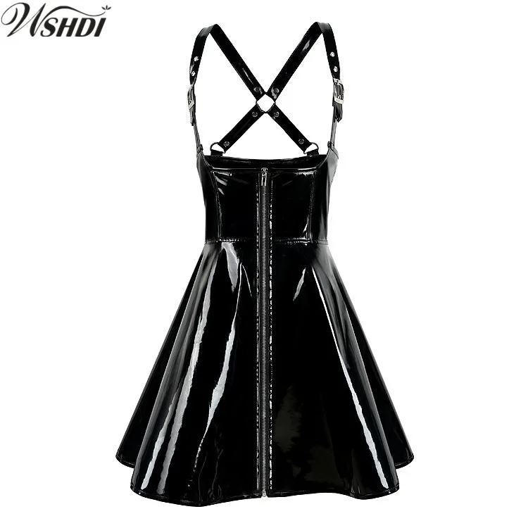Women Black PVC Latex Wet Look Dress Bodycon Faux Leather Dresses Vinyl Latex Sexy Bar Party Dress Bondage Clubwear Clothes
Women Black PVC Latex Wet Look Dress Bodycon Faux Leather Dresses Vinyl Latex Sexy Bar Party Dress Bondage Clubwear Clothes