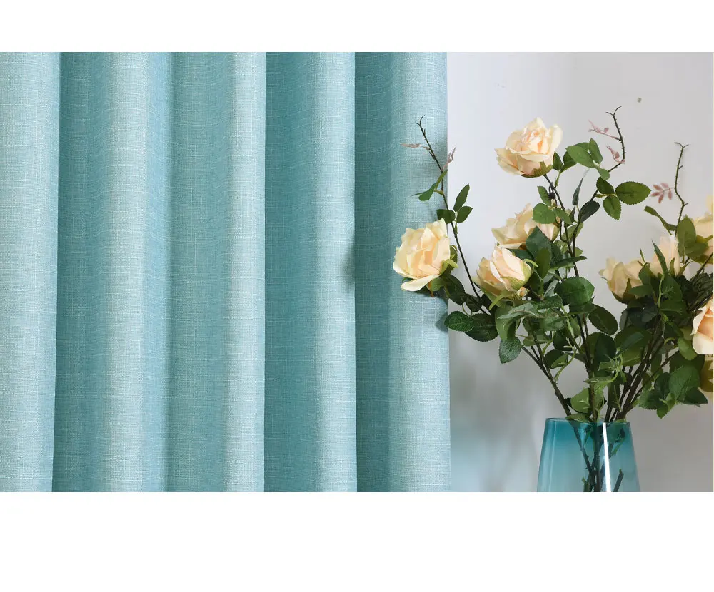ZG090 LOZUJOJU Full shading solid color curtains for living room windows simple design bedroom thick fabric all match curtains elegant (5)