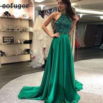 Green 2019 Robe de soriee New 2 Pieces Prom Dresses High Neck Sleeveless Floor Length Beaded Taffeta Evening Dress Party Gowns
Green 2019 Robe de soriee New 2 Pieces Prom Dresses High Neck Sleeveless Floor Length Beaded Taffeta Evening Dress Party Gowns