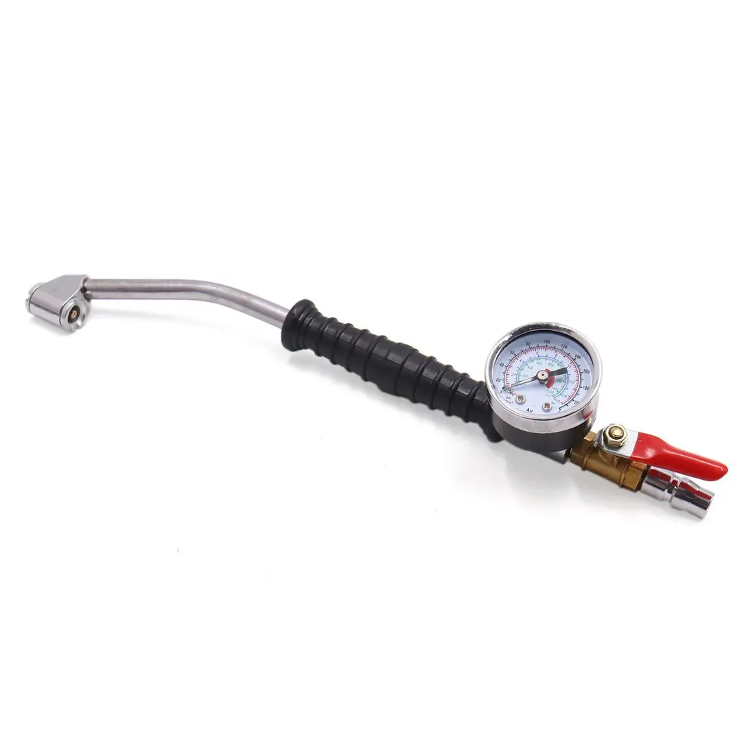 

uxcell 0-220 psi Quick Connector Bent Head Car Tire Air Chuck Inflator Pressure Gauge