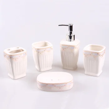 European minimalist ceramic bathroom five-piece wash set bathroom supplies brushing cups mugs new house supplies LO86146
European minimalist ceramic bathroom five-piece wash set bathroom supplies brushing cups mugs new house supplies LO86146