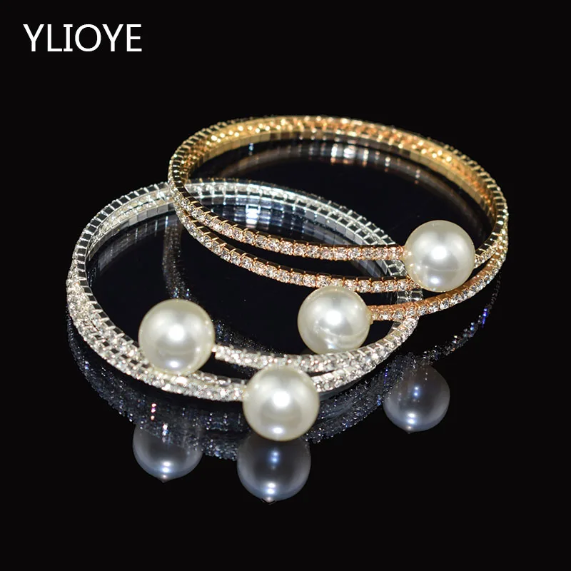 Fashion Imitation Pearl Crystal Bracelet Ladies Gold and Silver Bracelet 1/ 2 Row Rhinestone Pearl Bracelet Pulseras Mujer Gift
Fashion Imitation Pearl Crystal Bracelet Ladies Gold and Silver Bracelet 1/ 2 Row Rhinestone Pearl Bracelet Pulseras Mujer Gift