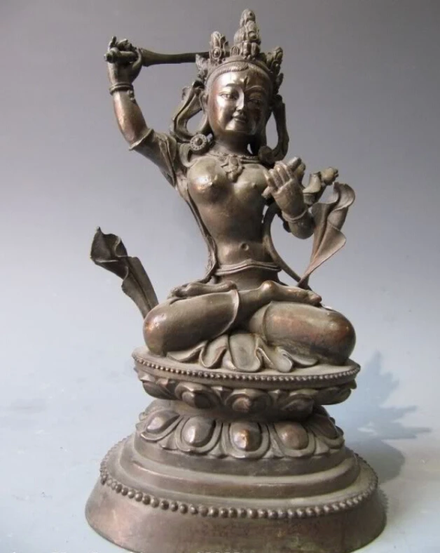 150624 S2219 11" Tibet Buddhism temple Pure Bronze Copper Manjusri Kwan-Yin Bodhisattva Statue
150624 S2219 11" Tibet Buddhism temple Pure Bronze Copper Manjusri Kwan-Yin Bodhisattva Statue