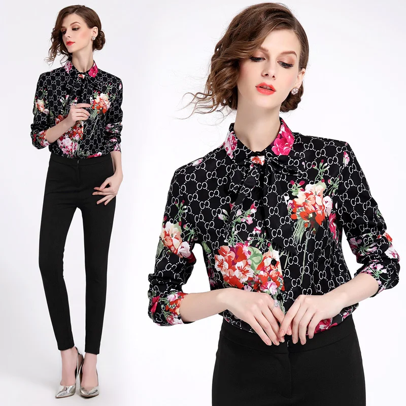 2019 Spring Summer Fall Runway Vintage Print Collar Long Sleeve OL Turn-Down Neck Womens Party Casual Top Shirts Blouse
2019 Spring Summer Fall Runway Vintage Print Collar Long Sleeve OL Turn-Down Neck Womens Party Casual Top Shirts Blouse