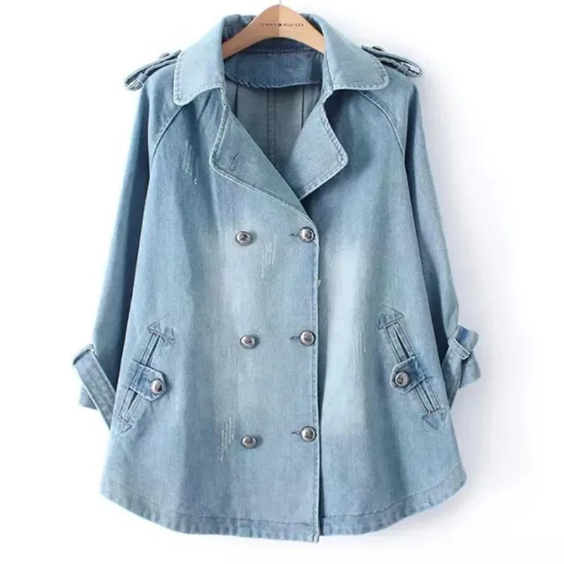 Spring Short Denim Coat Women 2018 Autumn Fashion New Large size Slim Female Coat Double breasted Loose Denim Jacket DITING0168
Spring Short Denim Coat Women 2018 Autumn Fashion New Large size Slim Female Coat Double breasted Loose Denim Jacket DITING0168