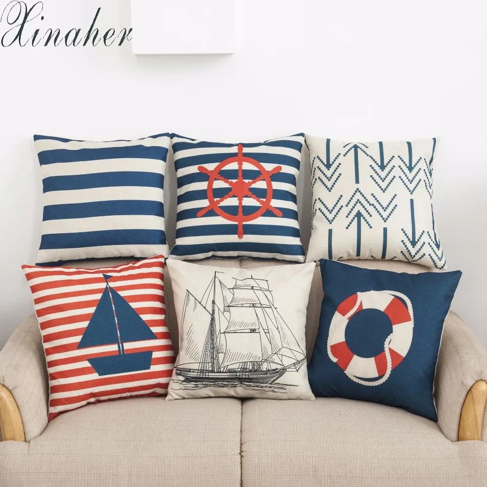 Blue stripes Printed Cushion Cover Anchor Pattern Marine Ship Throw Pillow Case Decorative Pillowcase Cojines Almofadas
Blue stripes Printed Cushion Cover Anchor Pattern Marine Ship Throw Pillow Case Decorative Pillowcase Cojines Almofadas