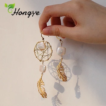 Luxury Dreamcatcher Drop Dangler Big Earrings for Women Natural Pearl Feather Pendant Unmatched Tassel Earring Chic Brincos Gift
Luxury Dreamcatcher Drop Dangler Big Earrings for Women Natural Pearl Feather Pendant Unmatched Tassel Earring Chic Brincos Gift