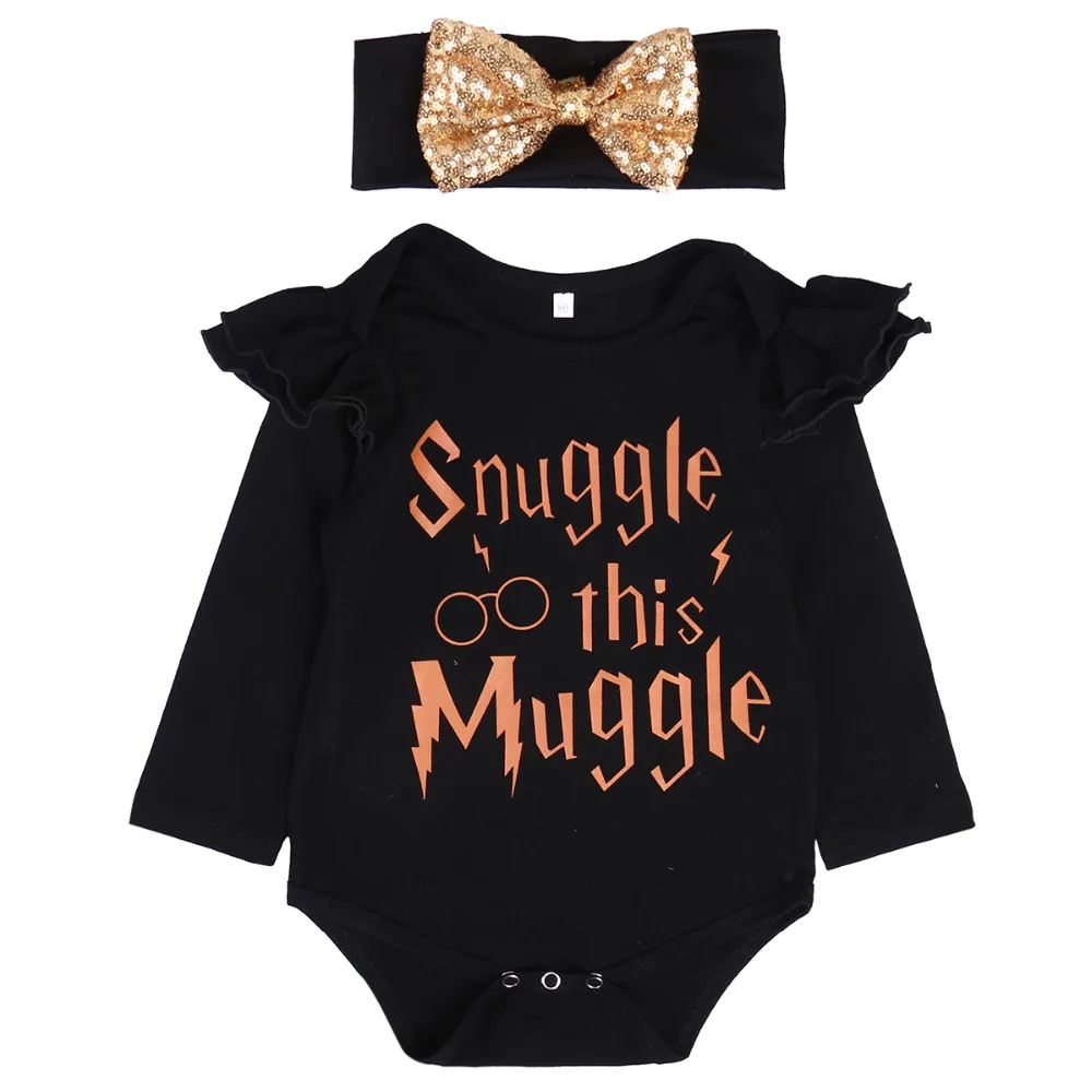 Babies Letters Printing Bodysuit Headband Set Baby Boys Girls Muggle Bodysuits Flying Sleeve clothing 0-18 Clothes
Babies Letters Printing Bodysuit Headband Set Baby Boys Girls Muggle Bodysuits Flying Sleeve clothing 0-18 Clothes