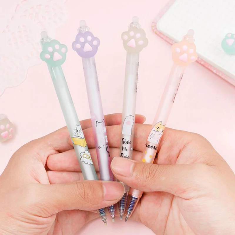 4 Pcs/set Kawaii 0.5mm Cat Paw Erasable Blue Ink Press Gel Pens Writing School Office Supply Gift Stationery Papelaria Escolar
4 Pcs/set Kawaii 0.5mm Cat Paw Erasable Blue Ink Press Gel Pens Writing School Office Supply Gift Stationery Papelaria Escolar