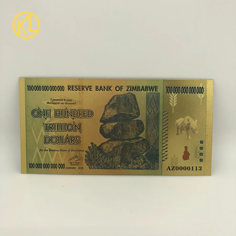 HOT 1PCS/LOT Limited Edition Rhinoceros Zimbabwe One Hundred Trillion Dollars 24K Gold Banknote for gambling token money
HOT 1PCS/LOT Limited Edition Rhinoceros Zimbabwe One Hundred Trillion Dollars 24K Gold Banknote for gambling token money