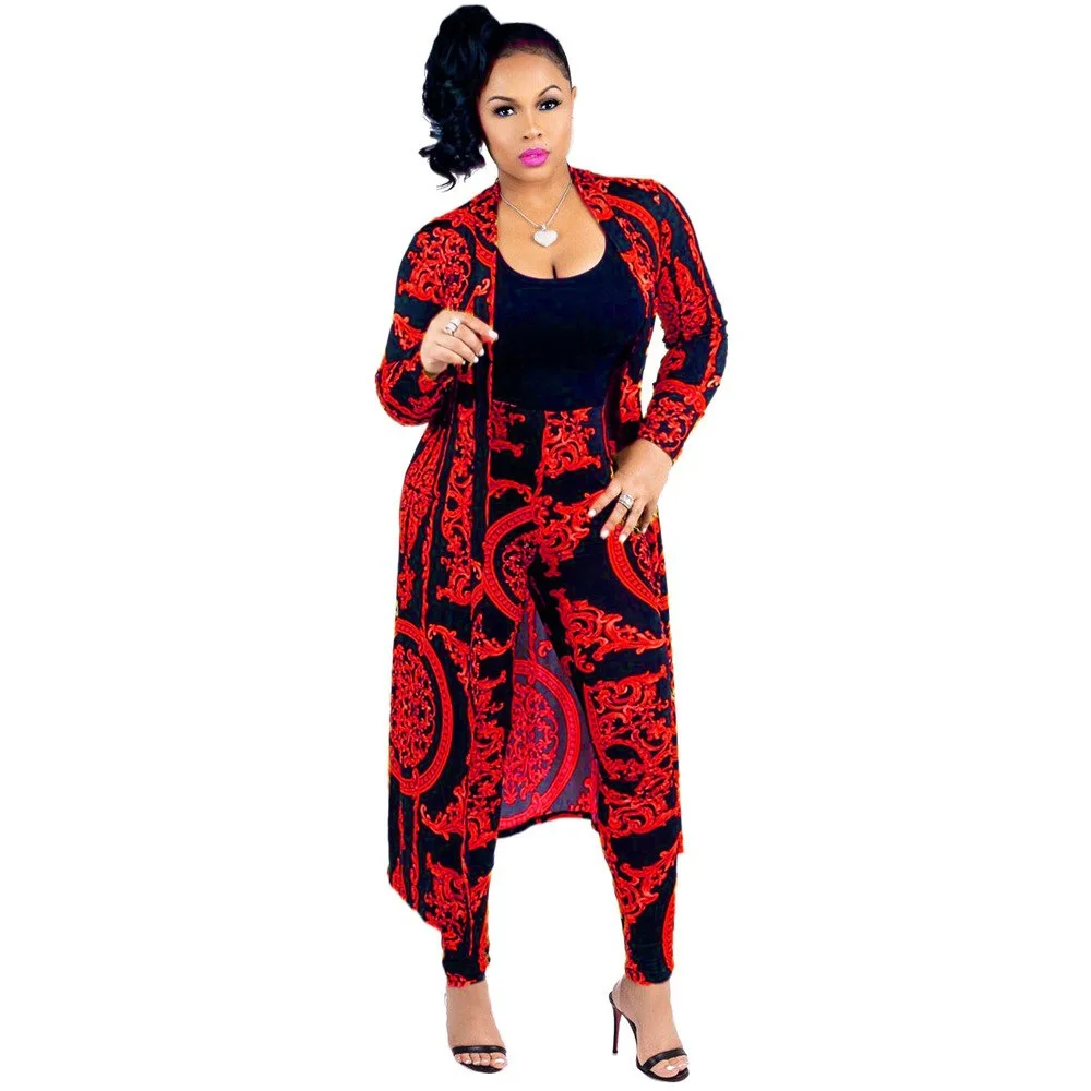 Women Fashion Gold Flower Print Two 2 Piece Set Long Pencil Pants+X-Long Cape Coat 2019 Autumn Female Sexy Club Casual Clothing
Women Fashion Gold Flower Print Two 2 Piece Set Long Pencil Pants+X-Long Cape Coat 2019 Autumn Female Sexy Club Casual Clothing