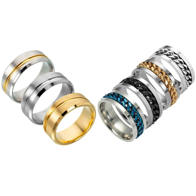 Fashion Men's Ring Punk Rock Accessories Stainless Steel Chain Rotating Ring Stainless Steel Matte Ring Jewelry Wholesale
Fashion Men's Ring Punk Rock Accessories Stainless Steel Chain Rotating Ring Stainless Steel Matte Ring Jewelry Wholesale