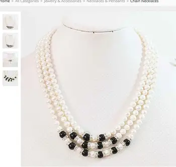 Women Gift Freshwater Natural white freshwater cultured pearl 7-8mm round beads 3 rows chains rope necklace weddings party gift
Women Gift Freshwater Natural white freshwater cultured pearl 7-8mm round beads 3 rows chains rope necklace weddings party gift