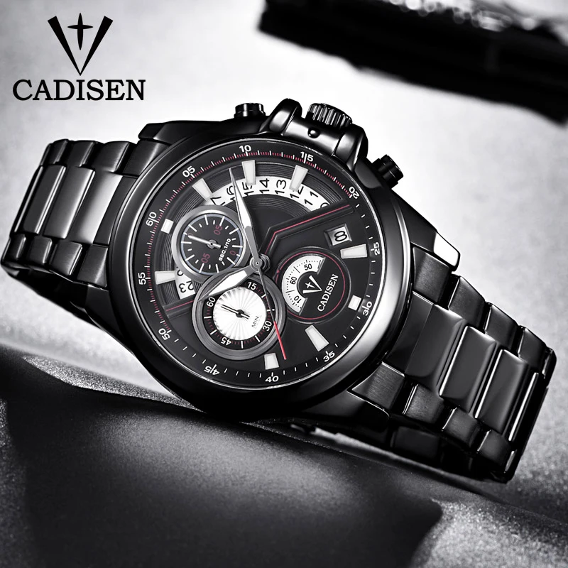 Фото C9016 CADISEN мужские часы Топ люксовый бренд военные спортивные для отдыха