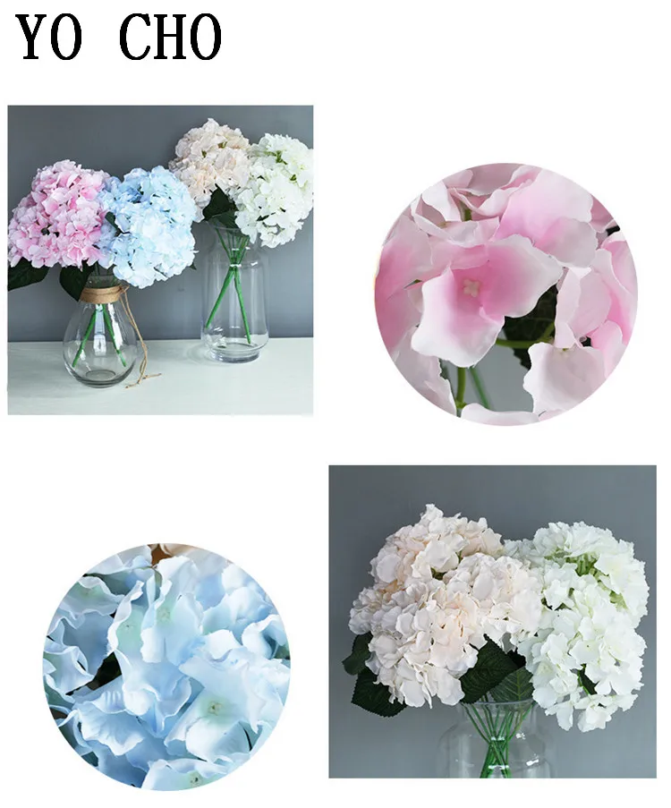 real touch high quality Artificial Flower Hydrangea 5 Heads Peony Bridal Bouquet Silk Flower For wedding Valentine's Day Party home DIY Decoration (2)