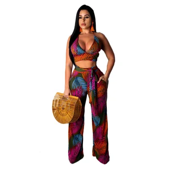 Woman Bandage 2 Piece Set Casacos 2019 New Summer Sexy V Neck Crop Top + Long Pants 2 Pcs Set Women Boho Print Twinset Tracksuit
Woman Bandage 2 Piece Set Casacos 2019 New Summer Sexy V Neck Crop Top + Long Pants 2 Pcs Set Women Boho Print Twinset Tracksuit