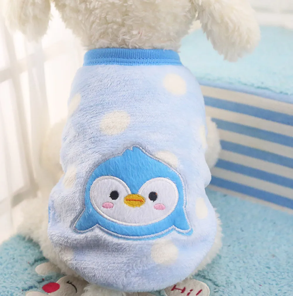 Cute Dog Cat Puppy Coral velvet Clothing Sweater Puppy Shirt Soft Pet Cat Coats Cartoon penguin pattern Round neck ropa pequeño
Cute Dog Cat Puppy Coral velvet Clothing Sweater Puppy Shirt Soft Pet Cat Coats Cartoon penguin pattern Round neck ropa pequeño