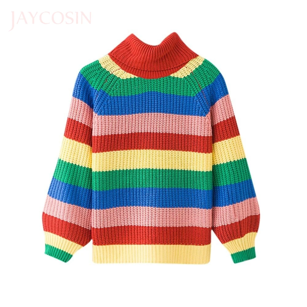 Jaycosin sweaters Women Multicolor Stripe Long Sleeve Multicolor Turtleneck Knitted Sweater Blouse Pullover
Jaycosin sweaters Women Multicolor Stripe Long Sleeve Multicolor Turtleneck Knitted Sweater Blouse Pullover