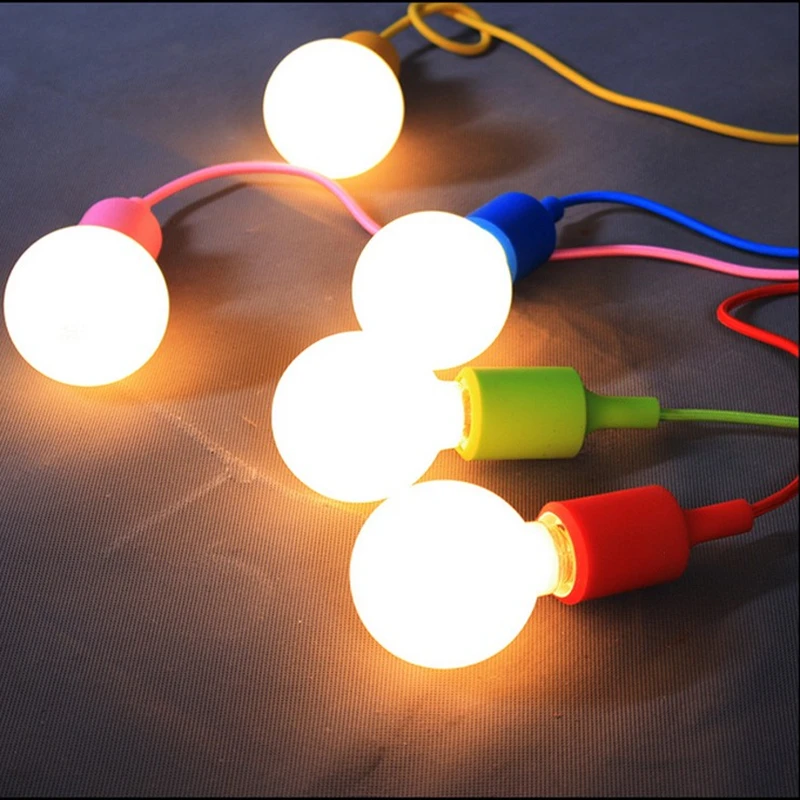 E27 lamp Vintage Edison Bulbs Colorful Silicone Chandeliers for Bar Restaurant 1 Meter Cable
E27 lamp Vintage Edison Bulbs Colorful Silicone Chandeliers for Bar Restaurant 1 Meter Cable