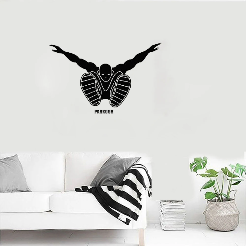 Parkour Wall Decal Sticker Free Running Tracers Jump Sport Vinyl Boys Bedroom Art Mural Vinilos Paredes Wallpaper LC044 | Дом и сад