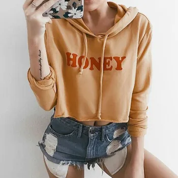 Casual Oversize Hoodies Women Tracksuit Sweatshirt Long Sleeve Honey Letter Hooded Pullover Short Jacket 2018 Spring Fashion
Casual Oversize Hoodies Women Tracksuit Sweatshirt Long Sleeve Honey Letter Hooded Pullover Short Jacket 2018 Spring Fashion