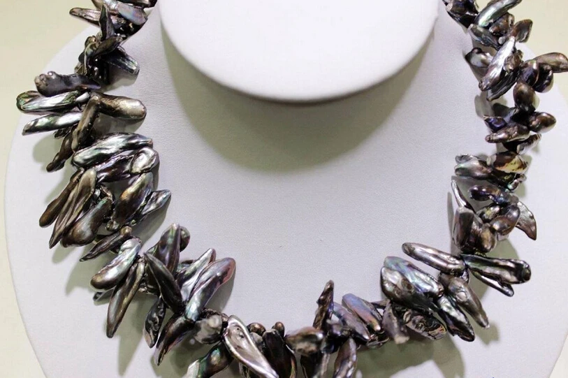 FREE SHUPPING>>>@@> N1616 Black Beautiful keshi reborn pearl double necklace 18INCH 7x21mm "handmade"Alloy
FREE SHUPPING>>>@@> N1616 Black Beautiful keshi reborn pearl double necklace 18INCH 7x21mm "handmade"Alloy