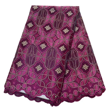 African Nigeria Lace Fabric High Quality 5 Yards Dubai Fushia Pink Embroidered Swiss Voile Cotton Lace Fabric with Stones L268
African Nigeria Lace Fabric High Quality 5 Yards Dubai Fushia Pink Embroidered Swiss Voile Cotton Lace Fabric with Stones L268
