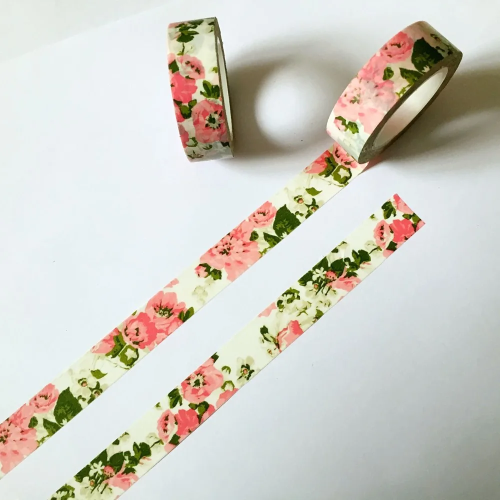 Beautiful 15mm*10m high quality washi tape/Big pink peony and Little pink rose and Purple design masking japan washi tape
Beautiful 15mm*10m high quality washi tape/Big pink peony and Little pink rose and Purple design masking japan washi tape