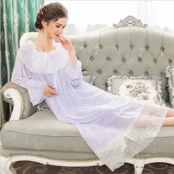 Palacess lace long women sleep dress 2019 autumn new full sleeve modal Comfortable mesh female nightgowns home clothes gx1162
Palacess lace long women sleep dress 2019 autumn new full sleeve modal Comfortable mesh female nightgowns home clothes gx1162