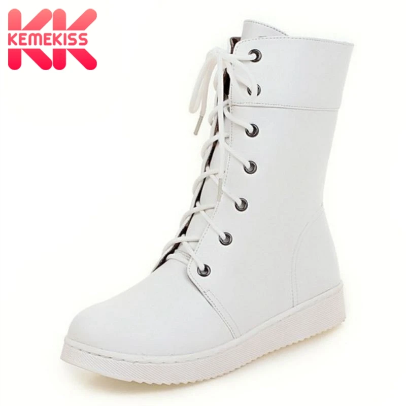 KemeKiss Women Lace Up Half Short Boots Woman Round Toe Leisure Flat Botas Feminina Warm Fur fashion Shoes Footwear Size 32-40
KemeKiss Women Lace Up Half Short Boots Woman Round Toe Leisure Flat Botas Feminina Warm Fur fashion Shoes Footwear Size 32-40