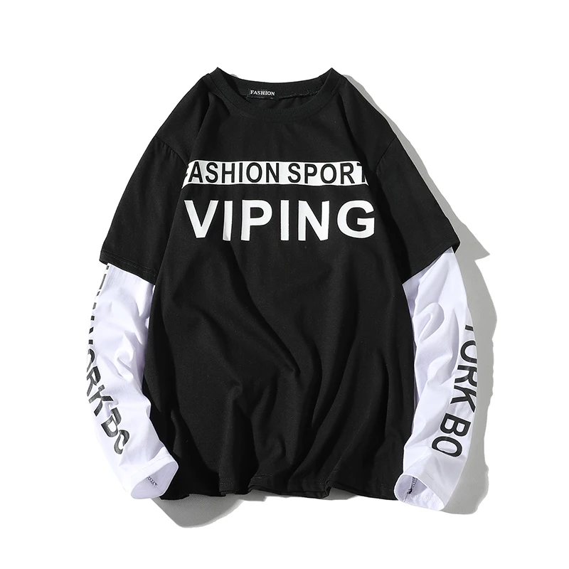 Men's Layered T-shirt 2019 New Arrive Fashion Casual VIPING Letter Print Fake Two Pieces O-Neck High Street Long Sleeve Tees
Men's Layered T-shirt 2019 New Arrive Fashion Casual VIPING Letter Print Fake Two Pieces O-Neck High Street Long Sleeve Tees