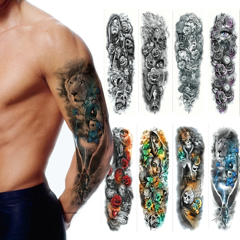 1Pcs Temporary Tattoo Stickers for Men Body Arm Fake Tattoo Waterproof Tattoo Sticker Large Size Skull Flower Transfer Stickers
1Pcs Temporary Tattoo Stickers for Men Body Arm Fake Tattoo Waterproof Tattoo Sticker Large Size Skull Flower Transfer Stickers