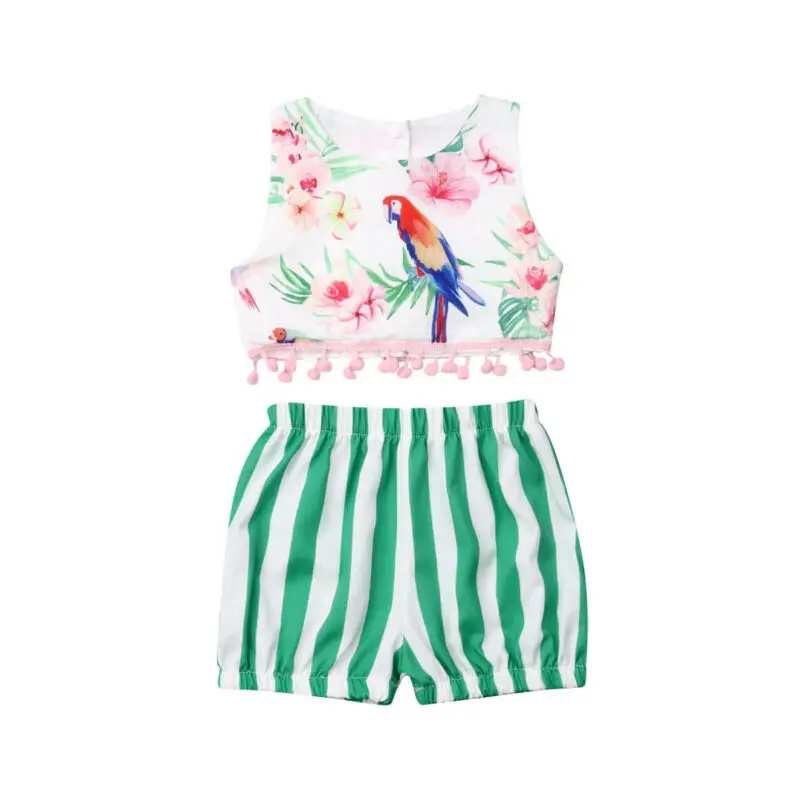 2019 Toddler Kids Baby Girls Sleeveless T-shirt Floral Tops+Stripe Shorts 2pcs Outfit Clothes Set Size 1-4Y
2019 Toddler Kids Baby Girls Sleeveless T-shirt Floral Tops+Stripe Shorts 2pcs Outfit Clothes Set Size 1-4Y