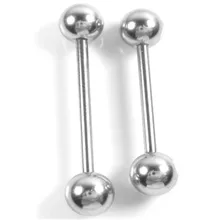 Kolor stali nierdzewnej język szpilki pierścień ze stali nierdzewnej kolczyki do uszu brzana Studsl kości szpilki kobiet przegrody klip biżuteria(China)