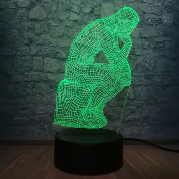 Sculpture thinker 3D USB LED Lamp Fashion 7 Colors Change Table Night Light Illusion Lighting Teen Room Decorative Creative Gift
Sculpture thinker 3D USB LED Lamp Fashion 7 Colors Change Table Night Light Illusion Lighting Teen Room Decorative Creative Gift