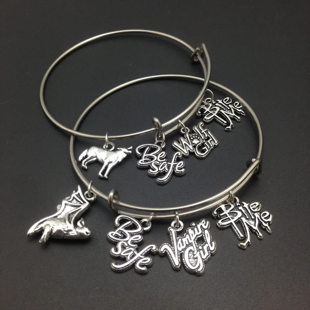 my shape Vampire Girl Wolf Girl Bite Me Charm Stainless Steel Adjustable Wire Bangle Bracelet for Teen Girls
my shape Vampire Girl Wolf Girl Bite Me Charm Stainless Steel Adjustable Wire Bangle Bracelet for Teen Girls