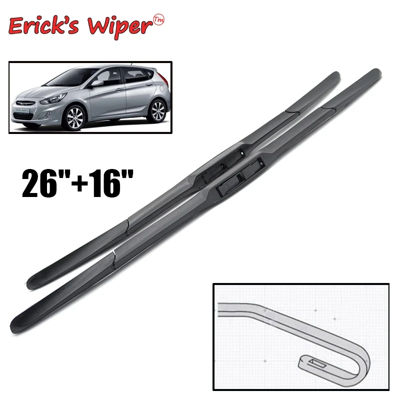 Erick's Wiper Front Wiper Blades For Hyundai Solaris 2010 2011 2012 2013 2014 2015 2016 2017 Windshield Windscreen 26"+16"
Erick's Wiper Front Wiper Blades For Hyundai Solaris 2010 2011 2012 2013 2014 2015 2016 2017 Windshield Windscreen 26"+16"