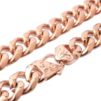 13/15MM Fashion 316L Stainless Steel Rose Gold Cuban Curb Link Chain Men Women Necklace Or Bracelet Bangle 7"-40" Christmas Gift
13/15MM Fashion 316L Stainless Steel Rose Gold Cuban Curb Link Chain Men Women Necklace Or Bracelet Bangle 7"-40" Christmas Gift