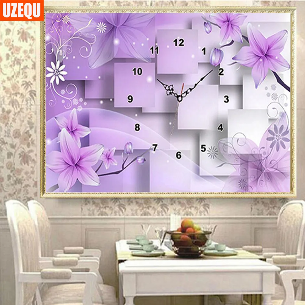 UzeQu 5D DIY Diamond Painting Cross Stitch Wall Clock Flower Orchid Diamond Embroidery Full Round Mosaic Painting Rhinestones
UzeQu 5D DIY Diamond Painting Cross Stitch Wall Clock Flower Orchid Diamond Embroidery Full Round Mosaic Painting Rhinestones