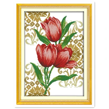 Tulips (7) Needlework 11CT Printed On Canvas Embroidery Cross Set Chinese Counted Cross Stitch Patterns Kit Home Decor DIY Set
Tulips (7) Needlework 11CT Printed On Canvas Embroidery Cross Set Chinese Counted Cross Stitch Patterns Kit Home Decor DIY Set