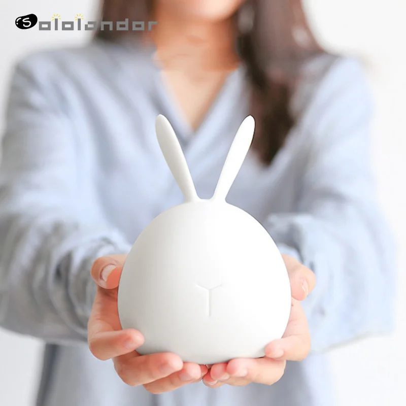 2019 Newest Cartoon rabbit lamp colorful LED pat lamp USB charging silicone night light bedroom corridor hotel lobby restaurant
2019 Newest Cartoon rabbit lamp colorful LED pat lamp USB charging silicone night light bedroom corridor hotel lobby restaurant
