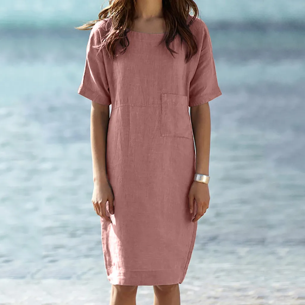 2019 Cotton Linen Summer Dress Solid Color Loose Ladies Casual Dress Plus Size Women Midi Dress Ladies Sundress Female vestidos
2019 Cotton Linen Summer Dress Solid Color Loose Ladies Casual Dress Plus Size Women Midi Dress Ladies Sundress Female vestidos