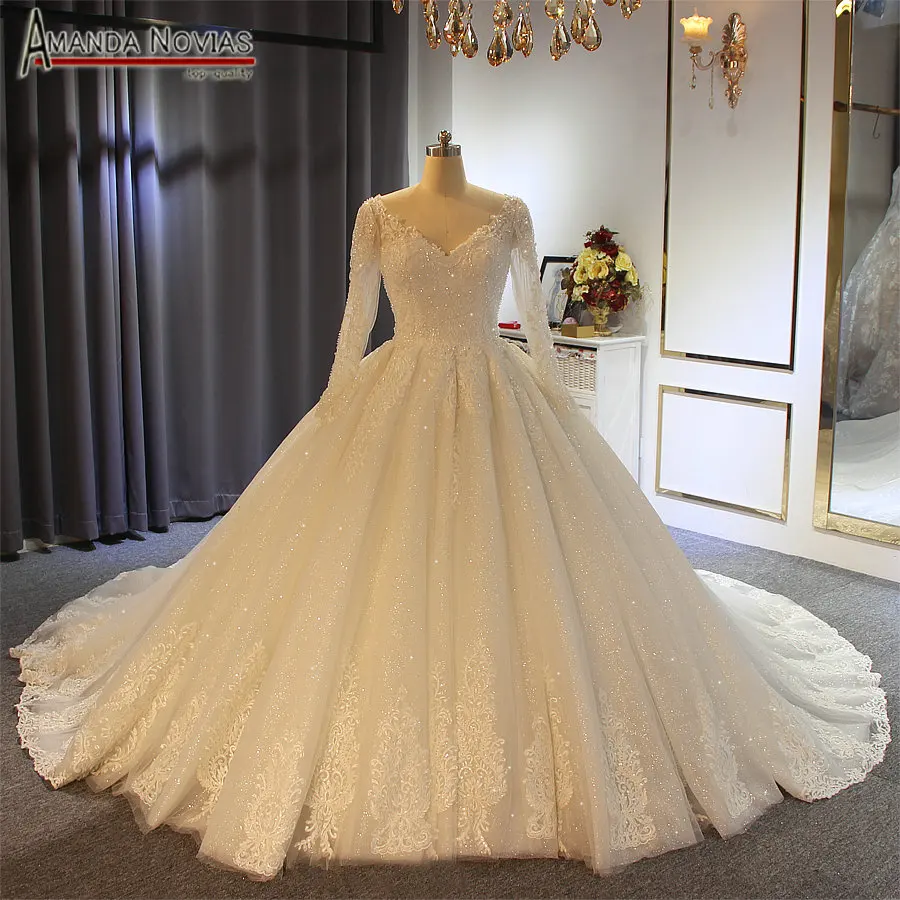 2019 gelinlik wedding dress long sleeves with full crystal bridal dress real work
2019 gelinlik wedding dress long sleeves with full crystal bridal dress real work