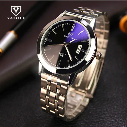 YAZOLE Brand Men Auto Date Quartz Watch Blue Glass Luxury Watches Man Full Steel Wristwatch Luminous Masculino Reloj hombre
YAZOLE Brand Men Auto Date Quartz Watch Blue Glass Luxury Watches Man Full Steel Wristwatch Luminous Masculino Reloj hombre