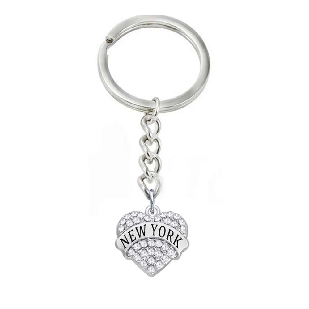 DOUBLE NOSE Fashion US State Jewelry Rhodium Plated Alloy Rhinestone New York Pave Charm Keychain For Women
DOUBLE NOSE Fashion US State Jewelry Rhodium Plated Alloy Rhinestone New York Pave Charm Keychain For Women